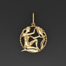 acquario zodiaco pendente cartello collana modello 3d stampabile oro gioielleria simbolo argento sterlina platino gioiello astrologia ciondoli acuario collane 3d print model - Mito3D
