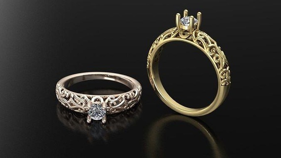Arabesque anel 3d modelo árabe turco imprimível prata ouro diamante moda luxo joalheria elegante desing argolas 3d print model - Mito3D