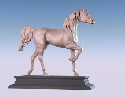 arabo cavallo 2 Arabo scultura statua decorazione 3dprint 3dprintable highpoly figura miniatura animale arte montare mammifero sculture 3d print model - Mito3D