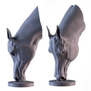 arabo cavallo testa miniatura statua stampabile arredamento decorazione scultura arte animale animali argento bronzo oro acqua sculture 3d print model - Mito3D