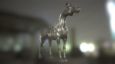 arabian horse sculpture animal nature statue art decor jewelry body arabic cavalry pendants 3d print model - Mito3D
