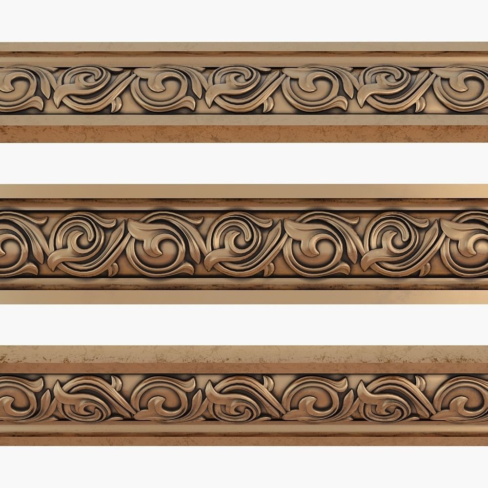arabian moulding cnc house molding cornice frieze baguette profile border finishes decor carved classic ornament modern stl obj wood onlay ethnic printable 3D print model - Mito3D