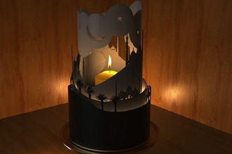 arabisch Nacht Lampe Kerze dunkel Kerzenlicht Flamme retro Winter Haushaltswaren Kamel Wüste Kunst Silhouette Sand Deko Licht Düne Terrain Haus Beleuchtung 3d print model - Mito3D