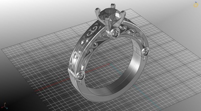 arábica anillo mujer lujo dimond compromiso joyería joya anillos 3d print model - Mito3D