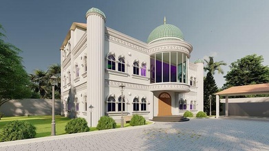 Arabo stile villa giardino esterno edificio Casa Residenziale arabo famiglia Ramadan architettura mubarak medio orientale mezzo est design natura all'aperto 3d print model - Mito3D
