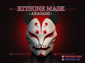 aragami 2 masque kitsune cosplay halloween costume conception casque jeu japon japonais renard jeux jouets 3d print model - Mito3D