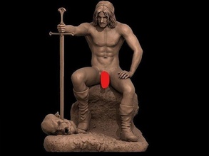 aragorn nsfw 3d print lordoftherings gandalf man strongman musclie tolkien art sculptures 3d print model - Mito3D