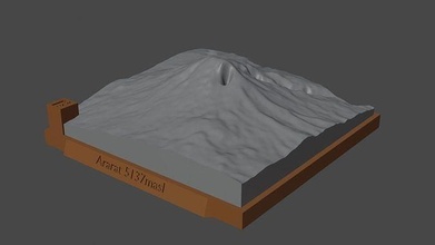 ararat montanha panorama vulcão terreno ambiente natureza fotogrametria elevação dem ciência 3d print model - Mito3D