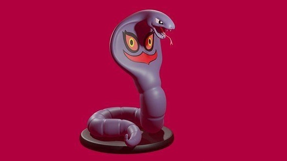 arbok Pokémon gestion anime sculpter personnage dessin animé art sculptures Jeu animal 3d print model - Mito3D
