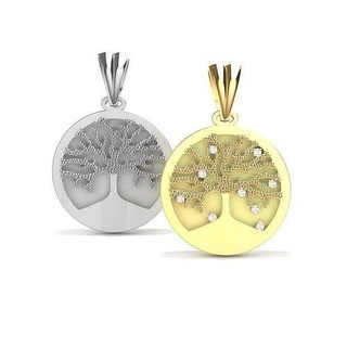 Arbol la Vida tasarım kolye takı ağaç altın şanslı elmaslar elmas moda yüzük gümüş hayat Ağacı 3d print model - Mito3D