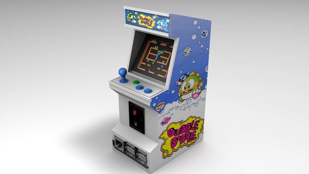 videogames mini gabinete framboesa caso bainha tecnologia eletrônicos vídeo jogos táxi retro toque bolha bartop retropiar moeda acessórios brinquedos 3D print model - Mito3D