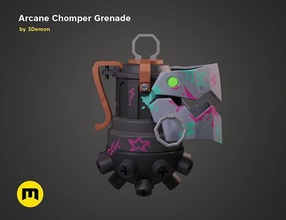 misterioso chomper grenade acessórios jogos arma ri netflix pó azar series suporte cosplay fantasia cronômetro brinquedos liga lendários 3d print model - Mito3D