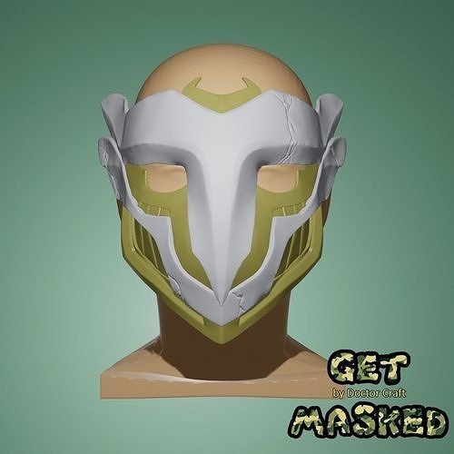 misterioso eco luz fogo líder mascarar liga legendas ri cosplay netflix Series máscara facial cabeça arte varreduras réplicas 3D print model - Mito3D