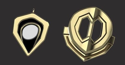 arcane league of legends - caitlyn choker pendants set lol netflix series pendant cosplay replica 3dmodel 3dprint diy steampunk videogames toys games 3d print model - Mito3D