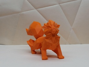 arcanine poly pokemon lowploy polygon diamong faceted cubism ash pikachu nintendo gameboy firstgen generation figure collection gift kids birthday pokeball games toys 3d print model - Mito3D
