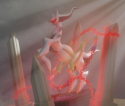 arceus montar corona giratina dialga palkia pokemon leyenda diamante perl pilar templo diorama juegos juguetes juego accesorios 3d print model - Mito3D