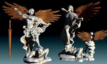 arch-angel miguel-michael-mikael-mija-el -- cnc - wood stone milling religious symbols jewerly ornate ancient decoration art traditional design deity object sculptures router angels god engraver 3d print model - Mito3D