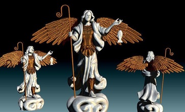 arch-angel raphael - cnc rounting wood stone metal carving milling religious symbols jewerly ornate ancient decoration art traditional design deity object sculptures router angels god 3d print model - Mito3D