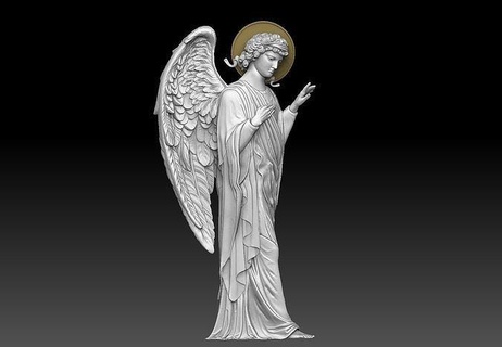 archangel angel cnc 3d priting gabriel statue lucifer stl reliefs orthodox catholic church christians guardian art coins badges jesu lutheran 3d print model - Mito3D