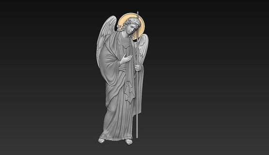 archangel angel cnc orthodox gabriel statue lucifer 3d stl reliefs catholic church christians guardian art coins badges jesu sculpture engagement jewelry pendants 3d print model - Mito3D