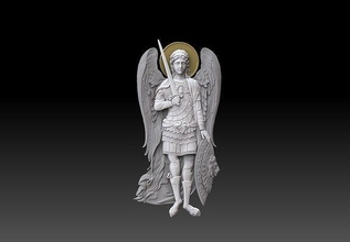 erzengel engel michael cnc gabriel statue luzifer 3d stl reliefs orthodox katholisch kirche christen wächter kunst münzen abzeichen jesus artcam skulpturen 3d print model - Mito3D