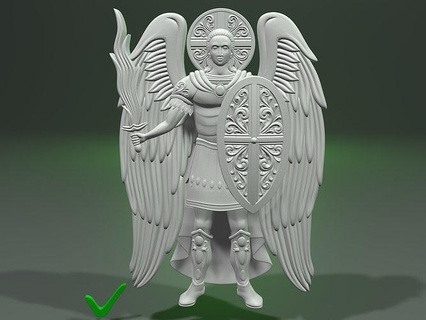 archangel michael cnc milling 3d printing artcam art sculptures 3d print model - Mito3D