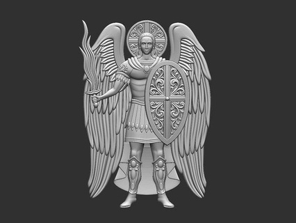 arcangelo Michael gratuito 3d modello cnc stampante Gesù fresatura stampa gioielleria attraversare oro religioso argento pendente angelo cattolico santo sculture Chiesa decorazione religione arte 3d print model - Mito3D