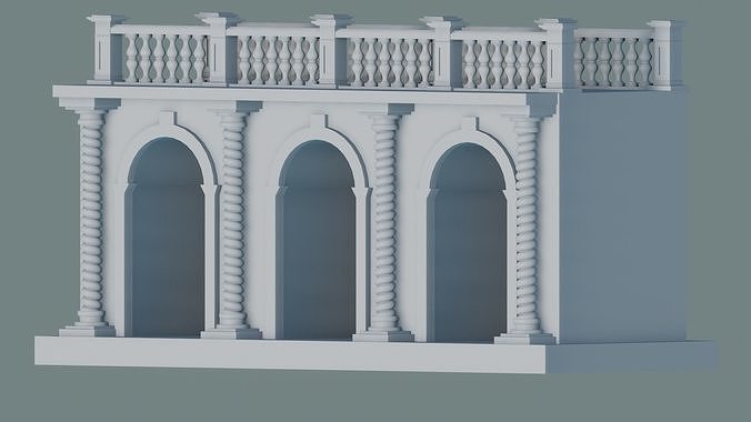 arqué porte arcade rendre architectural ouverture entrée décoration arc portail cambre architecture garde corps colonnes balustre accueil maison balustrade bâtiment meubles 3D print model - Mito3D