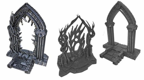 arched portal feywilds tabletop terrain set gate warhammer sigmar temple ancient teleport dunegons dragons dnd ttrpg support free fdm 3dprint printable realmgate realm games toys 3d print model - Mito3D
