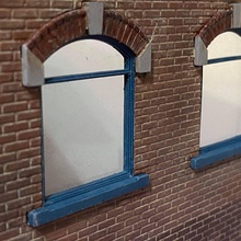 arched window frame 7mm scale o gauge model railway building printable arch factory industrial warehouse house architecture victorian hobby diy 3d print model - Mito3D