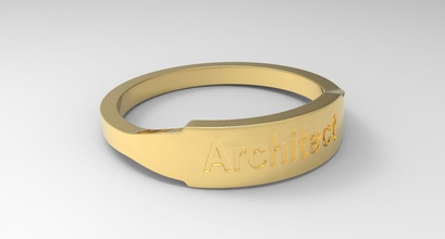 arquiteto fêmea anel ouro joalheria luxo brilhando moda imprimível prata Projeto noivado Casamento dedo gravado argolas 3d print model - Mito3D