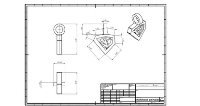 Architekt-Anhänger Schmuck Anhänger - 3dprinting Mode Zubehör 3d print model - Mito3D
