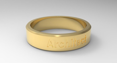 arquitecto anillo oro Boda joyería joya brillante imprimible Moda elegante lujo dedo pulido 24k anillos 3d print model - Mito3D