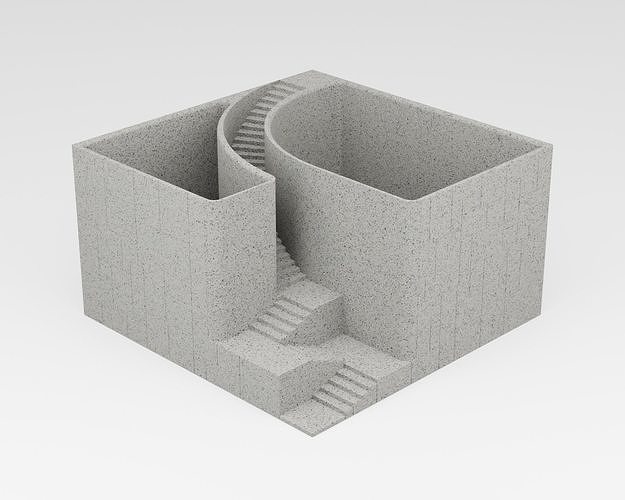 architektonisch Pflanzer 5 Architektur Design Quadrat Pflanze geometrisch einfach modern Zuhause Haus Dekoration Stifthalter Halter Unterstützung Dekor 3D print model - Mito3D