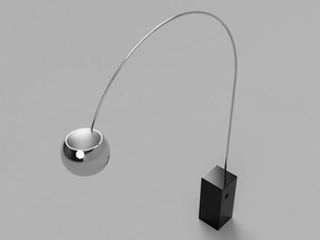 arco piso lámpara paramétrico malla 3d modelo encendiendo ligero bulbo menaje casa 3d print model - Mito3D