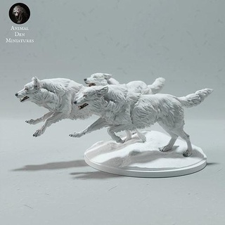 Arctique loups animal Loup sauvage faune créature réaliste sculpture figurine figure miniature hiver chien toundra neige blanc art sculptures 3d print model - Mito3D