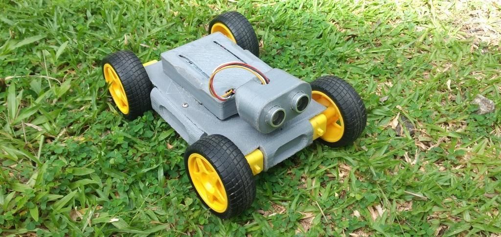 arduino engel kaçınmak robot araba kendin yap elektronik hobi uçan göz robotik 3D print model - Mito3D