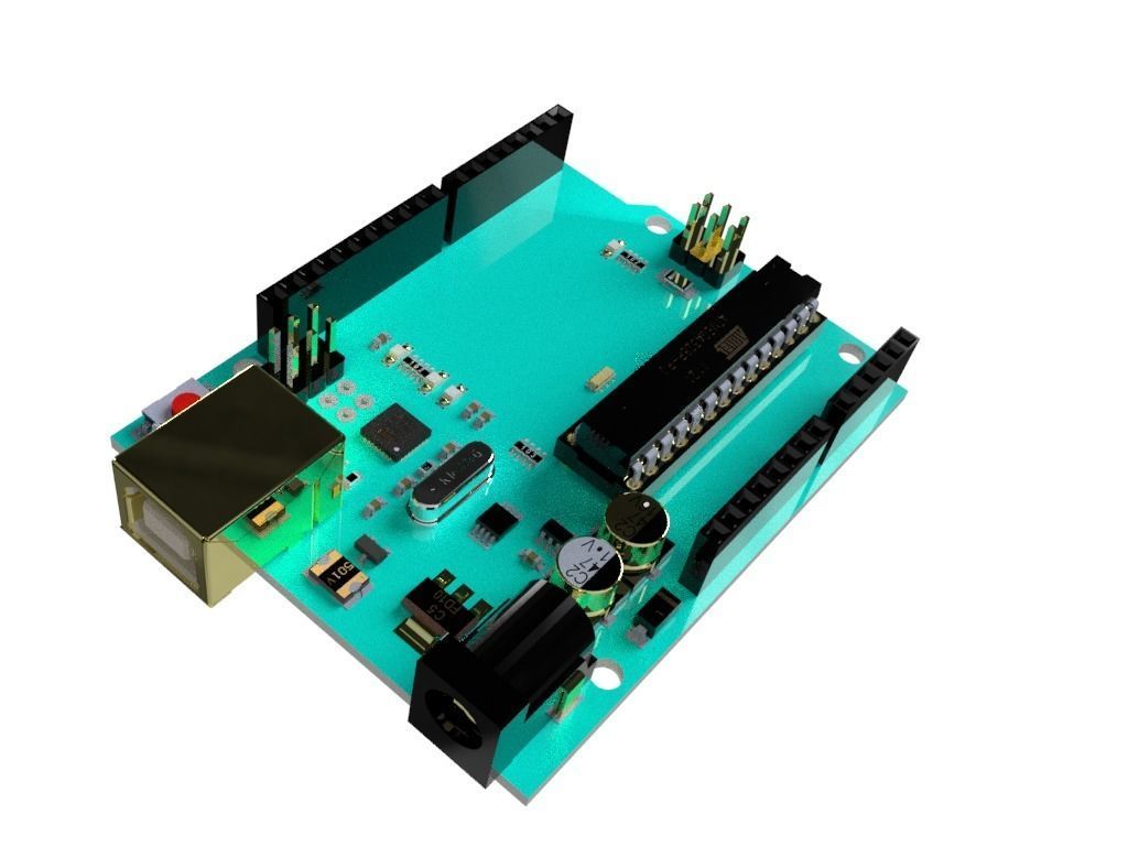 arduino atmel circuito tavola componente condensatore microcontrollore ic l 39 appartenenza atmega8 fai atmega328 passatempo elettronica formazione scolastica 3d stampa rendering 3D print model - Mito3D