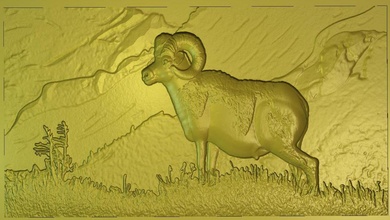 argali pano animales oveja modelo artcam cnc Arte esculturas 3d print model - Mito3D