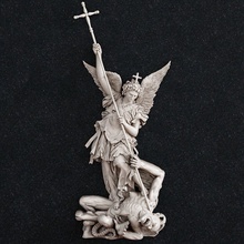 joalheria pingente arcanjo michael arangel estátua escultura religião arte esculturas ouro anel 3d print model - Mito3D