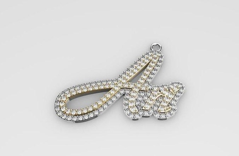 ari Name Anhänger Schmuck Gold Silber Halskette Sterling Diamant Juwel druckbar 3d print model - Mito3D