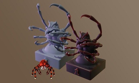 zengin dkc3 satranç paketlemek örümcek böcek şekil karakter heykel DKC eşekkong nintendo nadir eşya Satranç taşı minyatür oyuncak retro oyun oyunlar oyuncaklar yazı tahtası 3d print model - Mito3D
