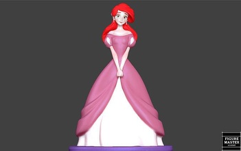 ariel vestir sereia disney princesa animação arte esculturas 3d print model - Mito3D