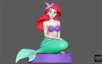 ariel mermaid princess disney character cute anime girl art sculptures 3d print model - Mito3D