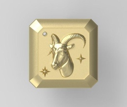 Áries botão punho alívio bas horóscopo jóias imprimível ouro prata simbol padronizar fantasia joalheria zodíaco anel astrológico placa animal mitologia mitológico criaturas gema abotoaduras 3d print model - Mito3D