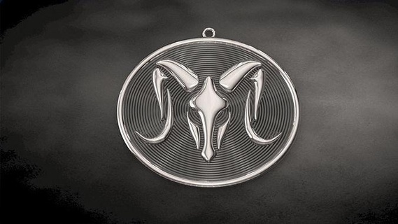 bélier pendentif bijoux argent sterling rhinocéros 3dmodel Collier matrice or zbrush imprimable gemme animal prêt platine bijou pendentifs 3d print model - Mito3D