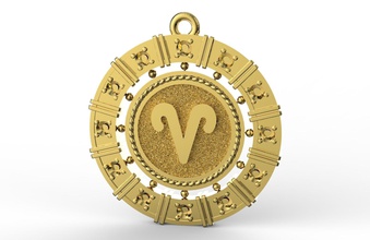 ariete zodiaco pendente gioielleria oro argento prezioso 3d stampabile cnc moda bellezza collana arie ciondoli 3d print model - Mito3D