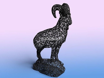 bélier zodiaque signe résine impression bélierzodiaque femme astrologie signes 39 Poissons jours art filaire sculptures 3d print model - Mito3D