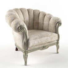 armchair classic house my article velvet wooden classicon furniture 3d print model - Mito3D