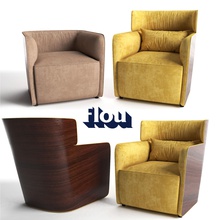 sillón flou softwing casa butaca de terciopelo velur presidente sofá sala estar muebles 3d print model - Mito3D